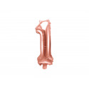 Palloncino Foil Numero 1, 35cm, oro rosa