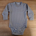 Body evolutivo grigio a costine a manica lunga
