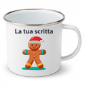 Tazza smaltata San Nicola con scritta personalizzata