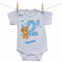 Body a maniche corte Ho 2 anni con orsacchiotto per bimbo