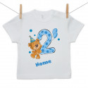 Maglietta a maniche corte Ho 2 anni con orsacchiotto per bimbo
