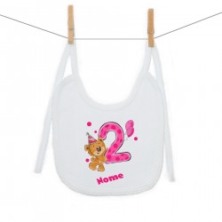 Bavaglino Ho 2 anni con orsacchiotto per bimba