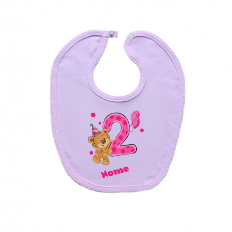 Bavaglino Ho 2 anni con orsacchiotto per bimba