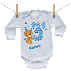 Body a maniche lunghe Ho 3 anni con orsacchiotto per bimbo