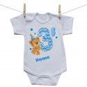 Body a maniche corte Ho 3 anni con orsacchiotto per bimbo