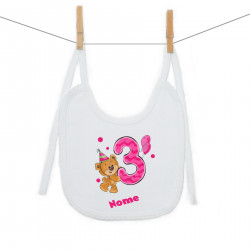 Bavaglino Ho 3 anni con orsacchiotto per bimba