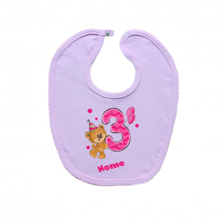 Bavaglino Ho 3 anni con orsacchiotto per bimba