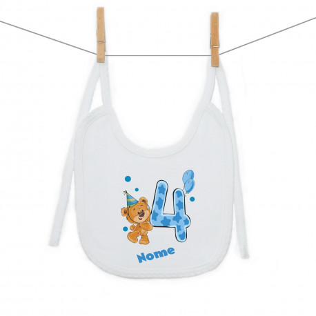 Bavaglino Ho 4 anni con orsacchiotto per bimbo