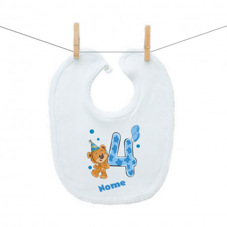 Bavaglino Ho 4 anni con orsacchiotto per bimbo