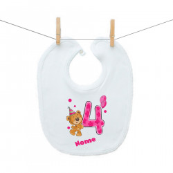 Bavaglino Ho 4 anni con orsacchiotto per bimba