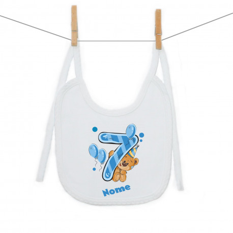 Bavaglino Ho 7 anni con orsacchiotto per bimbo