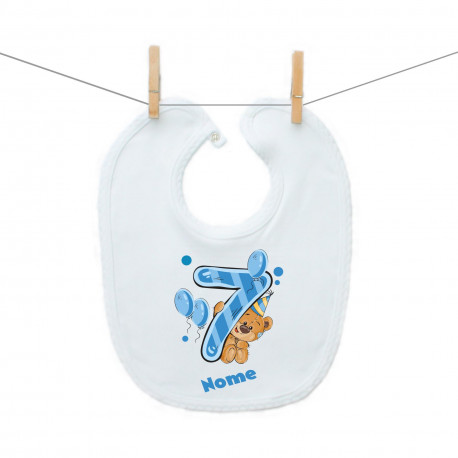 Bavaglino Ho 7 anni con orsacchiotto per bimbo