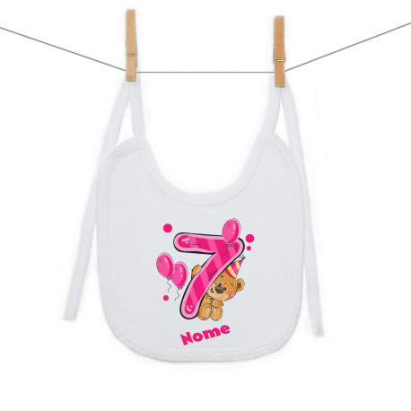 Bavaglino Ho 7 anni con orsacchiotto per bimba