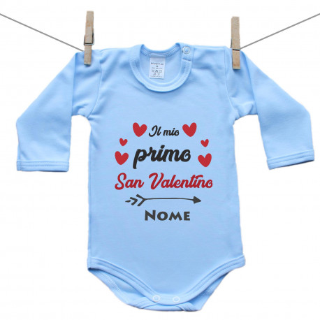 Body blu a maniche lunghe Il mio primo San Valentino