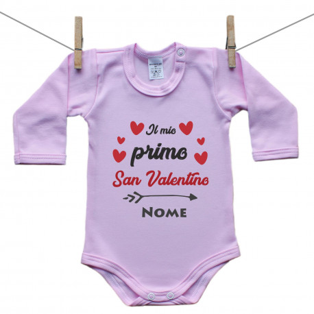 Body rosa a maniche lunghe Il mio primo San Valentino