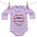 Body rosa a maniche lunghe Il mio primo San Valentino