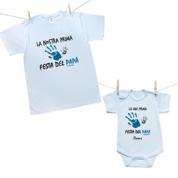 Set famiglia (body a maniche corte) La nostra prima Festa del Papà