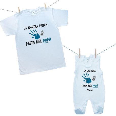 Set famiglia (tutina) La nostra prima Festa del Papà