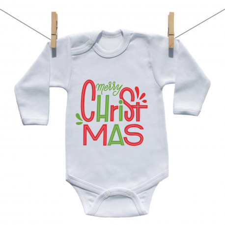 Body a maniche lunghe Merry Christmas Body a maniche lunghe Merry Christmas