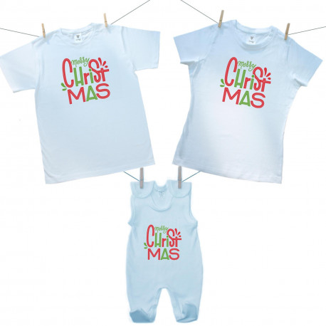 Set famiglia (tutina) Merry Christmas